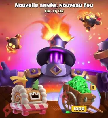 Image 1000 Free Gems + Gingerbread Chest + Furnace Evolution New Year New Fire Clash Royale